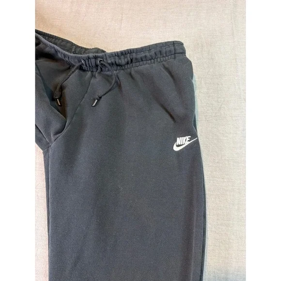 Nike Black Jogger Sweatpants Mens Sz Large Drawstring Comfort Sportswear Tapered - Picture 4 of 8